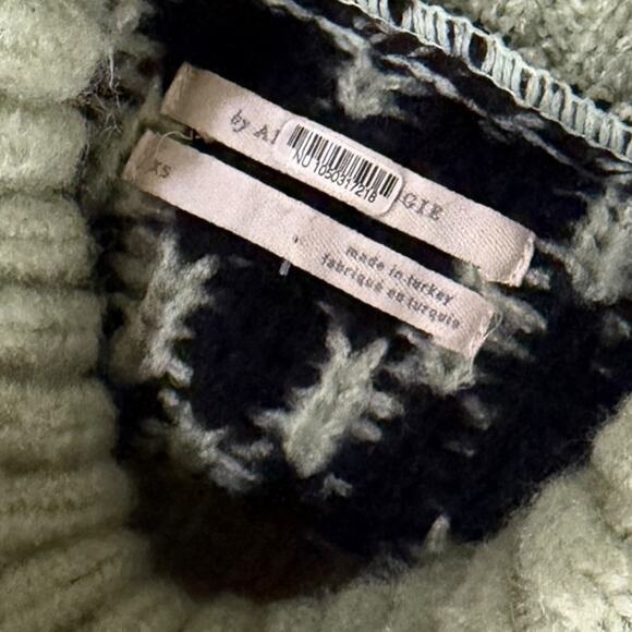 Anthropologie Green Fair Isle Turtleneck Tunic Sweater - Picture 5 of 6